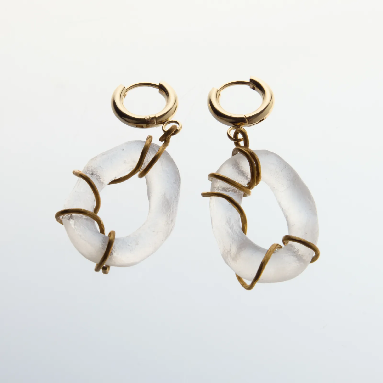 Hana Renko, Entwined, Cast and cold-worked glass, hand-crafted brass, 2026