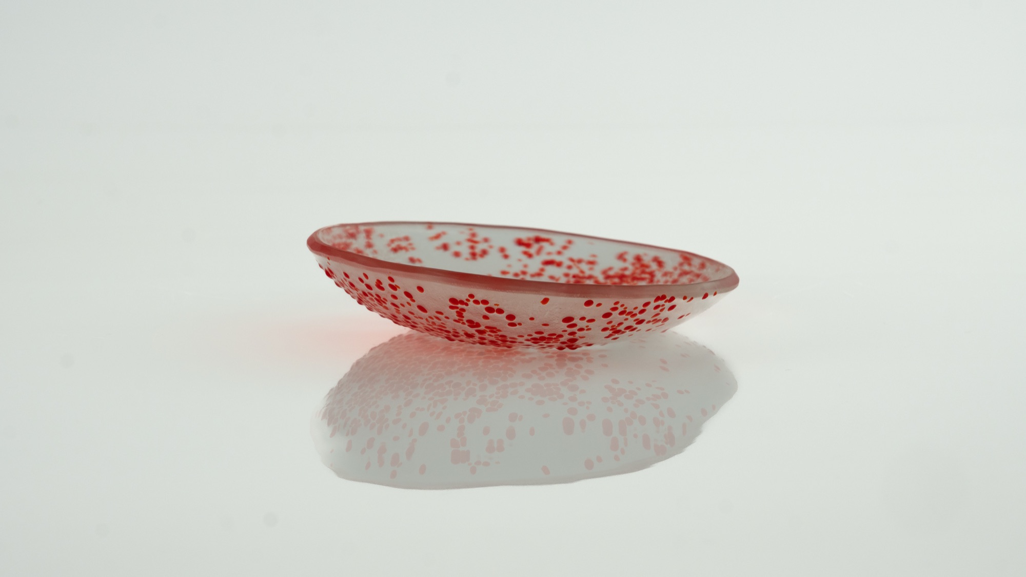 Hana Renko, Plates, Pigment decorated fused and slumped glass, 2025