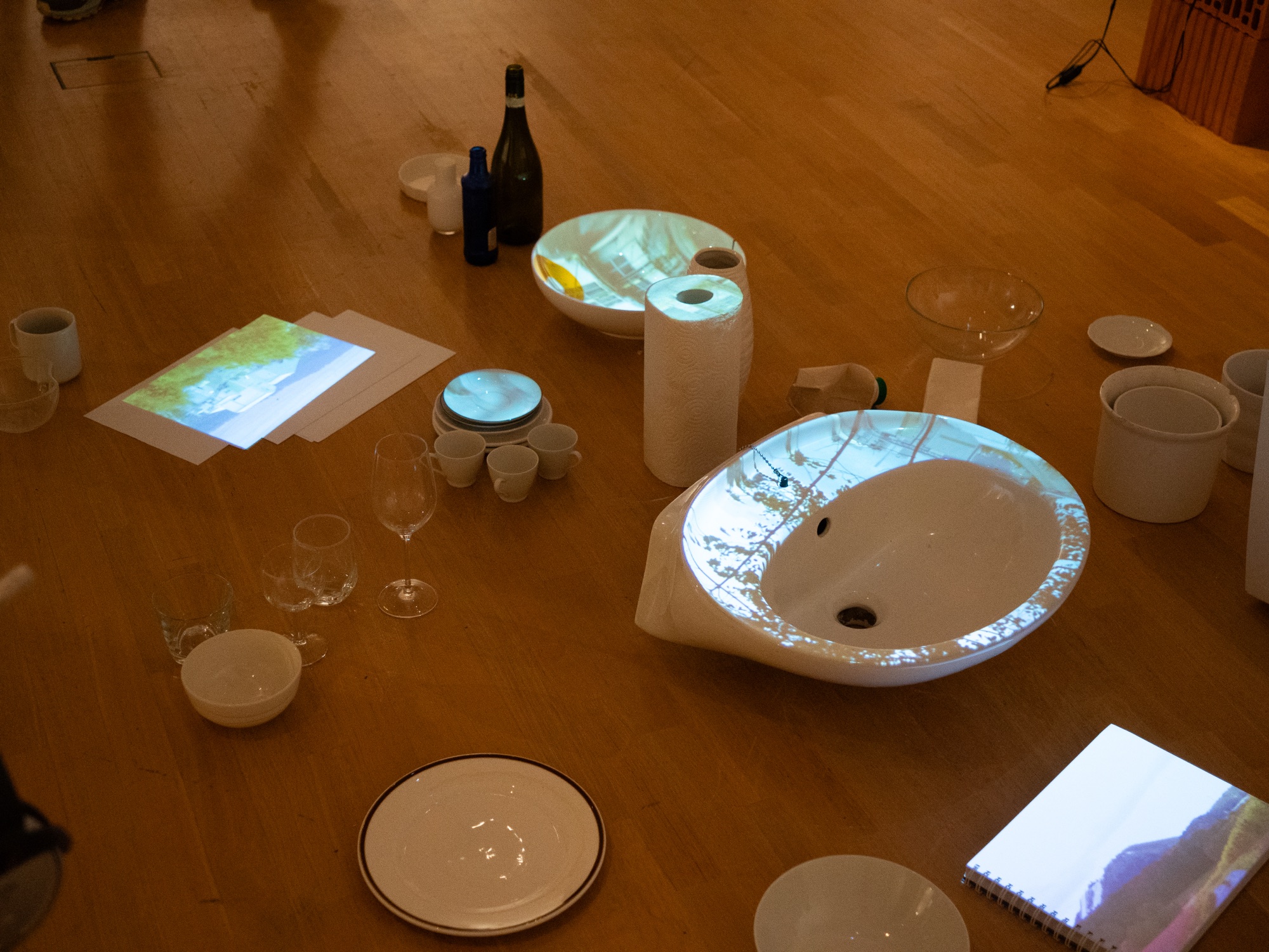 Hana Renko, White Trace, Spatial installation; video, sound, found objects, quarry waste material, 2026