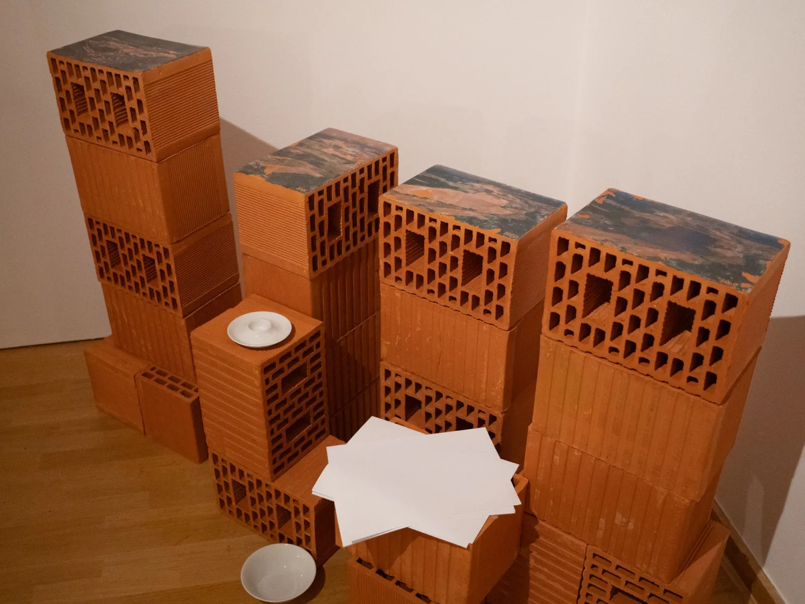 Hana Renko, White Trace, Spatial installation; video, sound, found objects, quarry waste material, 2026